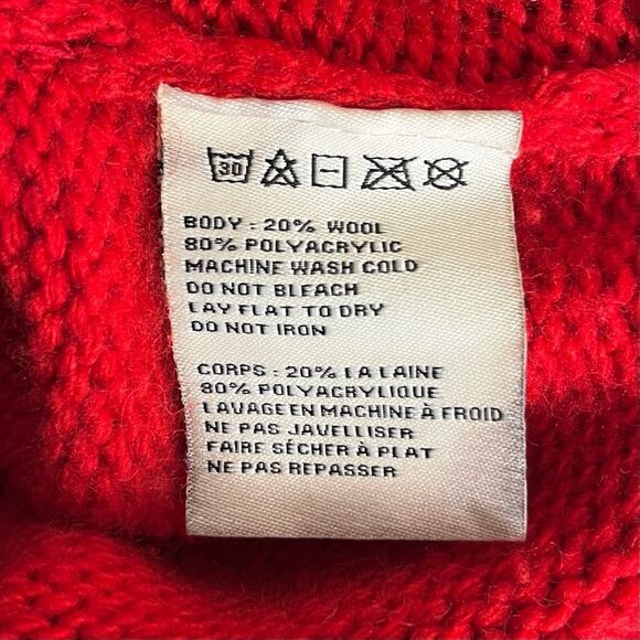 Karl Kani Red Wool Pullover Knit Sweater Size Large - Picture 5 of 6
